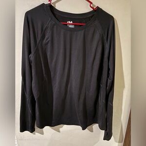 EUC Fila long sleeves black tee